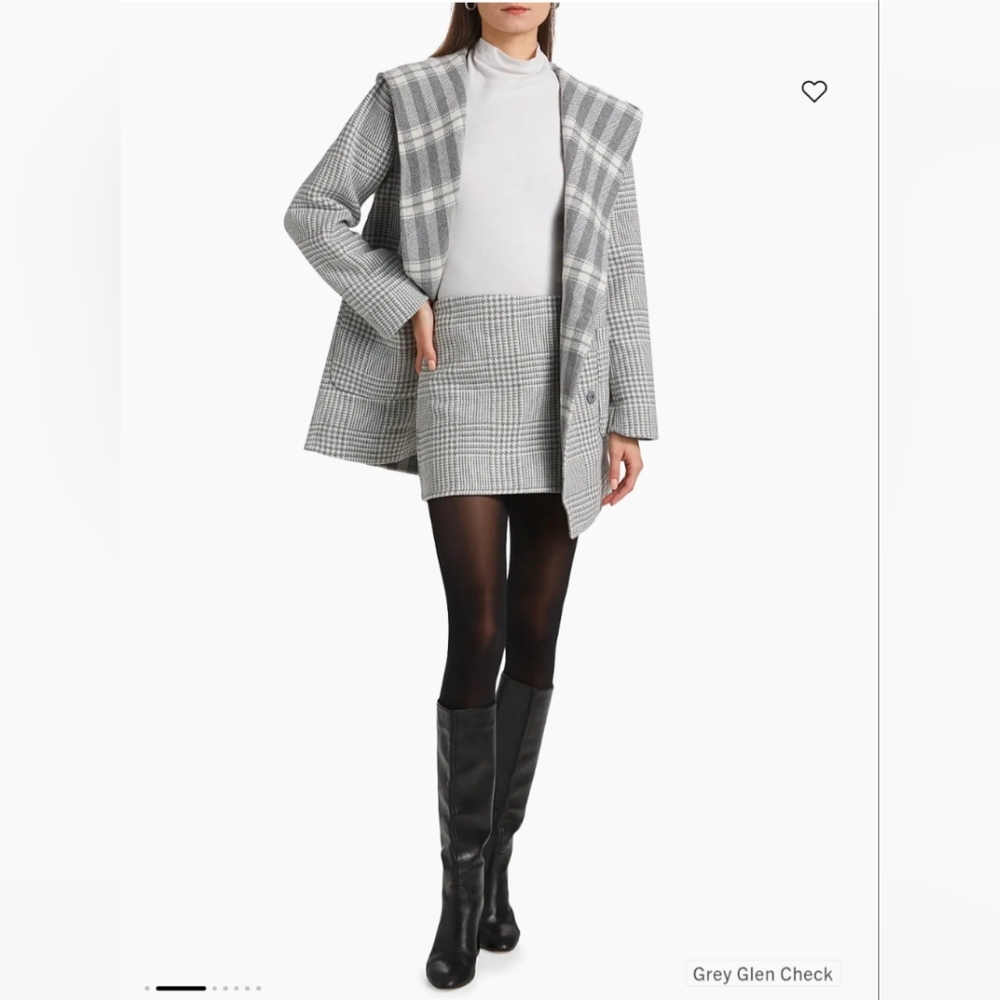Splendid Gray Plaid Trench Coat